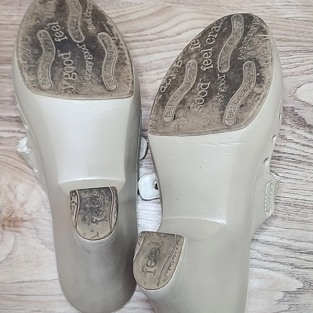 Dr Scholls Original Asana Buckle Open Toe Slide On Grey Heels Feel Good Shoes - Picture 11 of 13